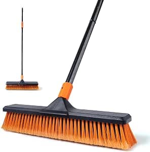 Garden Broom, Outdoor Heavy Duty Patio Brush 2-1, 50 and 66 Inch, Suitable for Schools, Factories, Outdoor Garden Brooms, Sweeping Brush (17.7 inch)