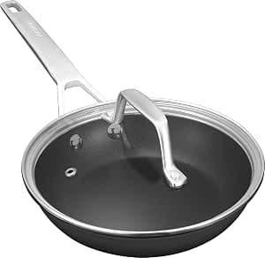 Egg Pan, MSMK 7 Inch Non Stick Frying Pan with Lid, Oven Safe and Dishwasher Safe Pan, Induction Pan Suitable for Induction, Ceramic and Gas Cooktops PFAS Free