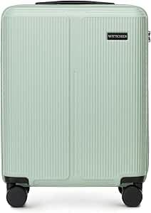 WITTCHEN Stripes Line Suitcase Hard Shell ABS Hand Luggage Suitcase 36 L, 4 Wheels 360° & Combination Lock Hand Luggage Bag for Lufthansa/Eurowings/Ryanair, mint green, Suitcase
