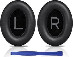 SOULWIT Protein Leather Foam Cushion Pads for Bose QuietComfort 45 (QC45)/QuietComfort SE (QC SE) /New Quiet Comfort Wireless Headphones Supra-Ear, Sound Insulation Shape Foam