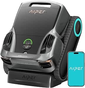 Aiper Scuba X1 Pro Max Pool Robot Vacuum & Robotic Pool Skimmer with 8,500 GPH Suction, Pool Mapping, 3μm Ultra-fine Filtration, Smart Surface Parking, for All Inground Pools, Grey (Renewed)