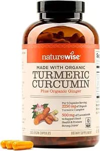 NatureWise Curcumin Turmeric 2250mg - 95% Curcuminoids & BioPerine Black Pepper Extract for Advanced Absorption - Daily Joint and Immune Health Support - Vegan, Non-GMO, 360 Count[120-Day Supply]
