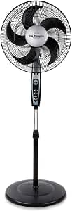 Orbegozo Sf 0149 - Oscillating Stand Fan, 40 cm Blades, Height Adjustable, 3 Speed, 60 W, Black