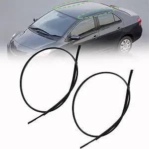Roof Drip Molding Left&Right Side Compatible with Toyota Yaris Sedan 2007-2011 Roof Trim Molding # 7555152160 7555252140