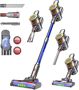 UNINELL HOME Cordless Vacuum Cleaner,45000Pa/450W Vacuum Cleaners for Home,60Mins Lightweight Stick Vacuum,Anti-Tangle & Wall Mount Charging,Vacuum Cordless for Hardwood Floor Carpet Pet Hair