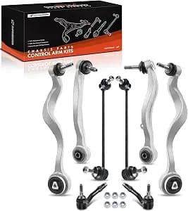 A-Premium Set of 8, Front Lower Forward & Rearward Control Arm, Sway Bar Link, Outer Tie Rod End, Compatible with BMW 525i 06-07, 528i 08-10, 530i 06-07, 535i 08-10, 545i 04-05, 550i 06-10, Sedan Only