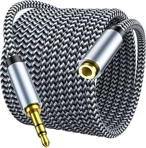 Headphone Extension Cable 10ft - Aux 3.5mm Extension Cable Male to Female, 1/8 Inch TRS Stereo Audio Jack Extender for Car, Speaker, TV, PC (Audio Only, No Mic)