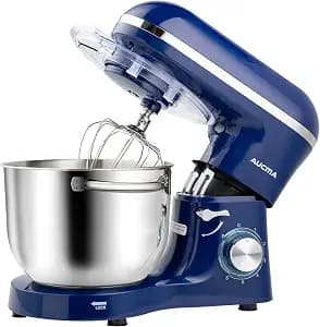Aucma Stand Mixer,6.5-QT 660W 6-Speed Tilt-Head Food Mixer, Kitchen Electric Mixer with Dough Hook, Wire Whip & Beater (6.5QT, Royal Blue)