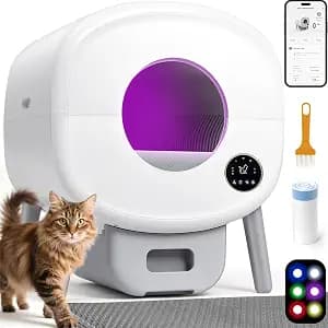 Wagorific Self Cleaning Litter Box: Automatic Cat Box with App Control, Odor-Free Smart Cleaning System for Multiple Cats, Large Self-Cleaning Solution