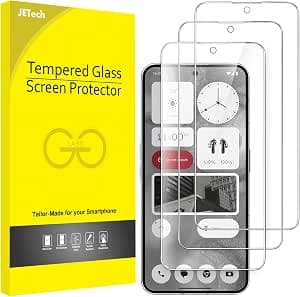 JETech Screen Protector for Nothing Phone 2 6.7 Inch, 9H Tempered Glass Screen Protector, Scratch-Resistant, HD Clear, Pack of 3