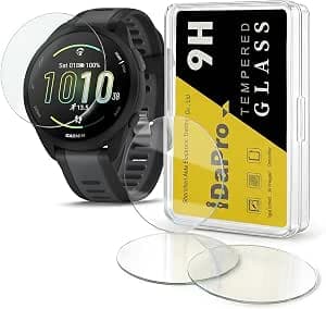 [4 x Screen Protectors for Garmin Forerunner 165/Forerunner 165 Music, Tempered Glass, 9H Hardness, Anti-Scratch, Bubble-Free, Anti-Fingerprint, Easy Installation