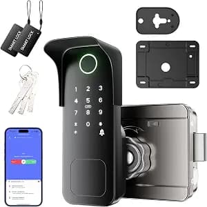 Smart Gate Lock, Electronic Gate Locks for Outdoor Fence, Smart Rim Lock