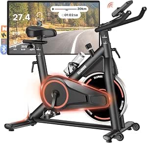 Exercise Bike, Spin Bike Exercise Bikes for Home Use with LCD Display & Tablet Holder, Quiet Stationary Bike for Gym with Comfortable Seat, Indoor Cycling Equipment for Fitness Workout Cardio Training