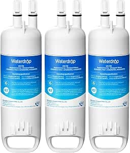 Waterdrop EDR1RXD1 Replacement for Everydrop® Filter 1, W10295370A, EDR1RXD1B, P8RFWB2L, P4RFWB, Kenmore® 46-9081, 46-9930, WD-F38 Refrigerator Water Filter, 3 Pack