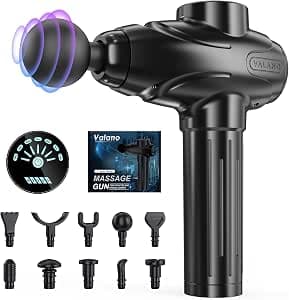 Valano Professional Muscle Massage Gun, Massage Gun with 10 Heads & 7 Speeds Massager, Back and Cervical Silent Electric Massage Device for Sports, Gift Idea for Men and Women