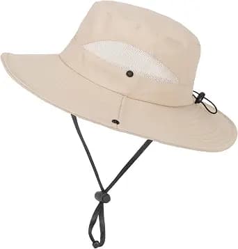 Boys-Girls Summer Wide-Brim Sun-Hat UV-Protection for Kids Toddler Fishing-Hat-Outdoor Safari-Hat (6-14Y)