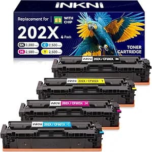 202X Toner Cartridges CF500X - Compatible Replacement for HP 202X 202A for Color LaserJet Pro MFP M281fdw M254dw M281fdn M281cdw M280nw M254dn M254nw High Yield Toner Cartridge CF500A (with Chip )