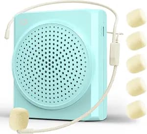 SHIDU Voice Amplifier for Teachers, Portable Voice Amplifier, Portable Megaphone Speaker Headset System, Microphone with Speaker for Classroom, Meeting, Speech, Yoga, Tour Guide (Blue)