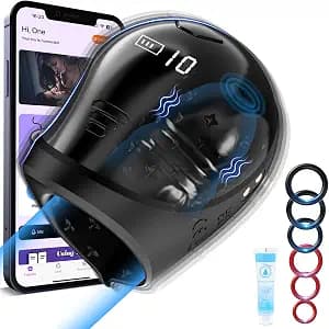 Male Sex Toys Penis Vibrator for Men - Adult Toys Male Masturbator Penis Stroker with LCD APP Control 10 Vibrating Modes, 360° Wrapping Glans Blowjob Trainer, Adult Sex Toys Games Increase Endurance