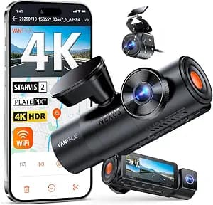 Vantrue N4 Pro S 4K 3 Channel Dash Cam w/Triple STARVIS 2, 4K+1080P+2.5K Front Inside Rear Dash Camera, 4+2.5K Dual Channel, HDR IR Night Vision, Voice Control, Parking Mode, GPS, Wi-Fi, Support 1TB
