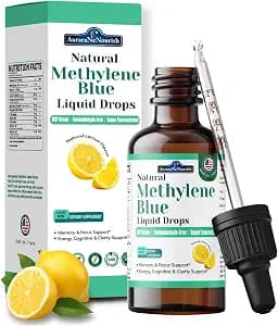 Methylene Blue Drops for Humans Pharmaceutical Grade, 11-in-1 Brain Formula w. Vitamin C Ester, Cacao & Phosphatidylserine, Support Cognitive, Memory & Focus, Third Party Tested, Formaldehyde-Free