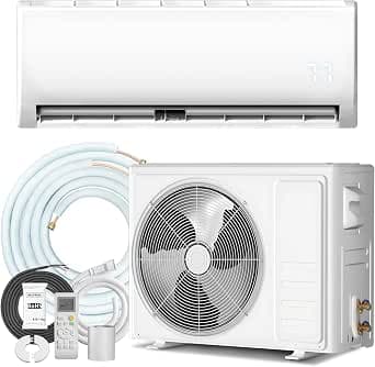 TMYICE 12000 BTU Mini Split AC/Heating System, 19 SEER2 230V Ductless Inverter Wall-Mounted AC Split Unit with Pre-Charged Condenser Cools Room Up to 750 Sq.Ft, Heat Pump & Installation Kits