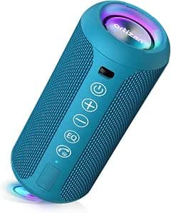 Ortizan Portable Bluetooth Speaker, IPX7 Waterproof Wireless Speaker with 24W Loud Stereo Sound, Outdoor Speakers with Bluetooth 5.3, 30H Playtime, 100ft Bluetooth Range, Dual Pairing for Home (Blue)