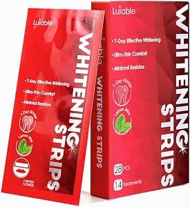 Teeth Whitening Strips for Tooth White: Professional Dentist Formulated Teeth Whitener Enamel-Safe Non-Slip 28 Strips 14 Treatments Mint (14 count (Pack of 1), Lemon Mint)