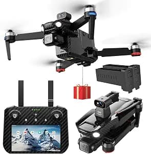 Upgraded Professional Drones with Camera for Adults 4K, 360° Obstacle Avoidance,Anti-shake 3 Axis Gimbal, Payload Release, Tablet Touch Screen Controller, Up to 5 Miles Range, 84 Minutes Two Batteries, Time-lapse, Follow Me, Rainproof, GPS Safe Height,Auto Return