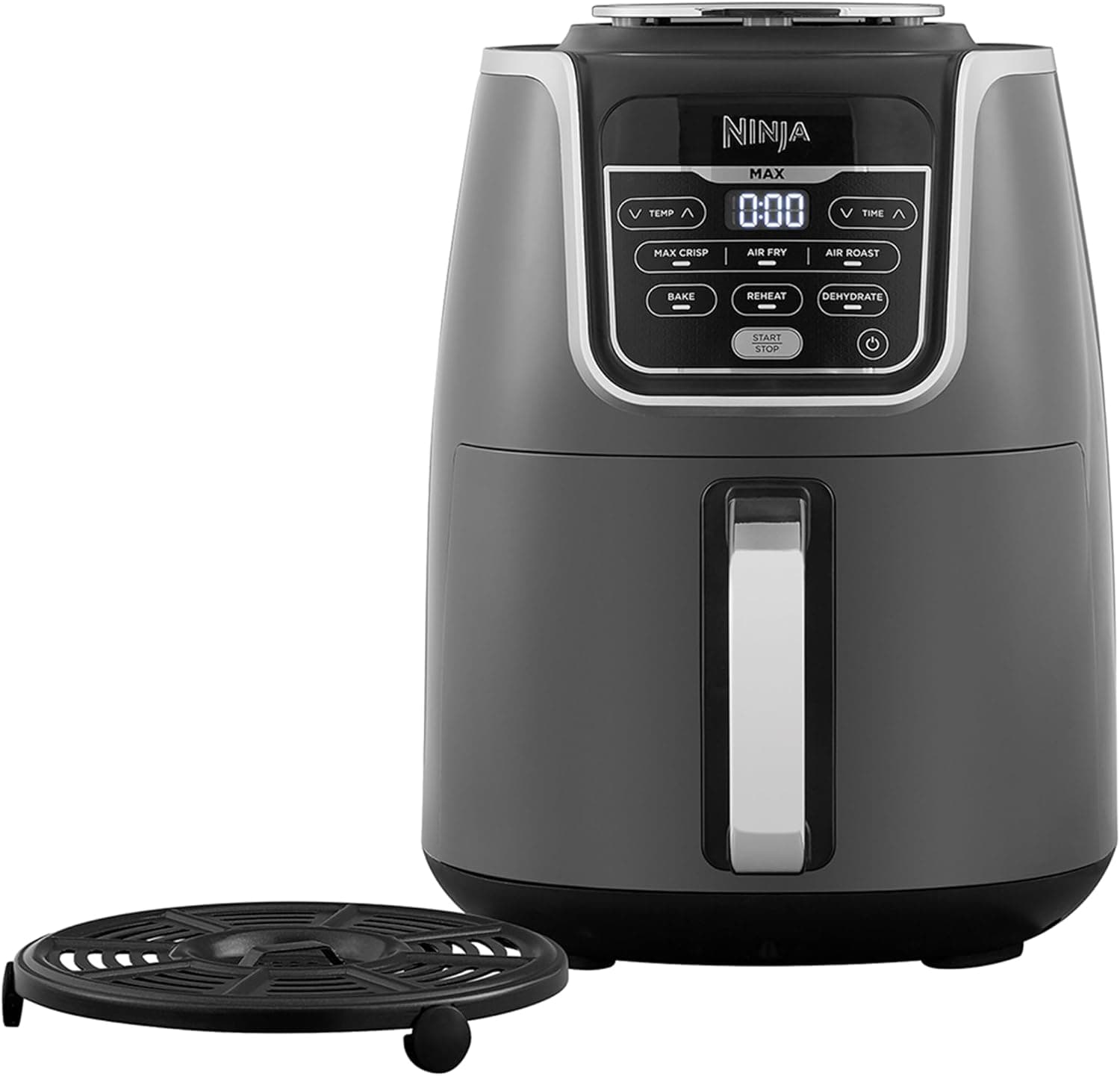 Ninja Air Fryer MAX Heißluftfritteuse, 5,2L Airfryer, Familiengröße, Antihaftbeschichtung, spülmaschinenfester Korb, 6-in-1, Grau & Schwarz, AF160EU