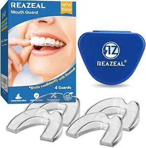 Mouth Guard for Grinding Teeth at Night: Mouth Guard for Sleeping - Comfortable & Reusable Night Guards for Teeth Grinding with Retainer Case (1.8 * 2.2 in)