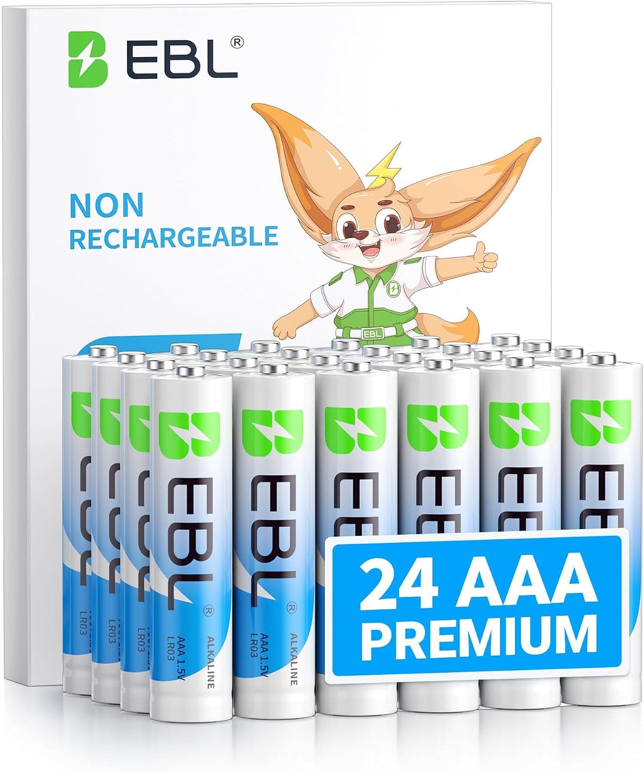 EBL AAA Batteries 24 Pack, Upgraded 1.5V Alkaline Triple A Batteries, Up to 2X Long-Lasting Alkaline Power for All Your Devices, 12-Year Shelf Life Non-Rechargeable