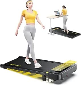 Electric Treadmill with Tilt, 1-10 km/h Space-Saving Treadmill with Slope, 2 in 1 Walking Pad, App and Remote Control, LED Display, No Installation, Warranty and Service