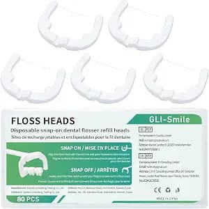 Ultraclean Access Flosser Refill Heads, Effective Plaque Removal for Proper Oral Care & Hygiene, Durable Flosser Refill Heads, PFAS Free, 80ct