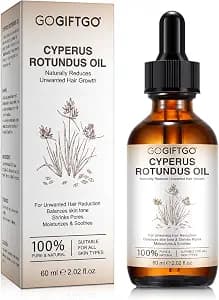 GOGIFTGO Cyperus Rotundus Oil,Cyperus Oil,Cyprus Rotundus Oil for Hair Removal,Cyperus Oil Natural, Soothing and gentle,Reducing Body Hair Growth,Smooth Skin & Hair Removal,60ml