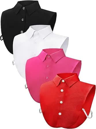 Syhood 4 Pcs Fake Collar Detachable False Dicky Collar Half Shirts Round for Women Outfits Halloween Costume Accessories