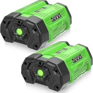2 Packs 5000mAh 56 Volt Lithium ion Battery Replacement for EGO Batteries Compatible with EGO 56V Battery BA1400T BA1400 BA2800T BA2800 BA4200T BA4200 BA5600T BA5600 BA2242T BA3360T BA4480T(Green)