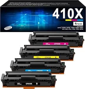 Toner Cartridge 410X - High Yield 4 Pack Replacement for HP 410X Compatible with HP Color Laserj Pro MFP M477fnw Toner, M477fdw Toner M452dn, Color Laserj Pro M477 M452 Series | CF410X