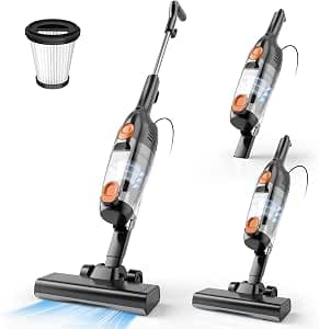 Vazone R6X Corded Stick Vacuum Cleaners for Home, 20Kpa Powerful Suction Stick Vacuum with 16Ft Cord, 2 in 1 Lightweight Handheld Vacuum Cleaner for Hardwood Floor Pet Hair