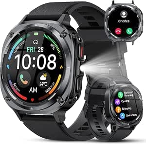 Military Smart Watch for Men Answer/Make Calls, 1.39" HD Fitness Tracker with Heart Rate/Sleep Monitor/Pedometer, 114+ Sports Mode Activity Trackers, IP68 Waterproof Outdoor Smartwatch for iOS Android