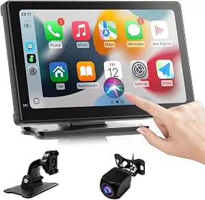 Haudio 7 Inch Portable Carplay Screen for Car,Car Stereo Wireless Carplay & Android Auto,1080p Backup Camera CarAudio Receivers GPS Navigation Mirror Link