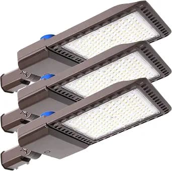 300W LED Parking Lot Light Outdoor 45000LM Bright Dusk to Dawn FloodLights for Street 5500K 100-277V Commercial Security IP65 Waterproof Exterior Lighting Yard Driveway Garage Park 3 Pack