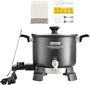 VEVOR 8Lbs Wax Melter for Candle Making, Large Electric Wax Melting Pot, 4-Level Temperature Control, Easy Pour Spout Easy Clean for Candle Soap Cream Beauty Bulk Production Business or Home ASIN