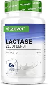 Lactase 22.000 Depot - 365 sustained release tablets (Sepismart® Slow Release) - High dosed with 22,000 FCC units - For lactose intolerance + milk intolerance - No additives in