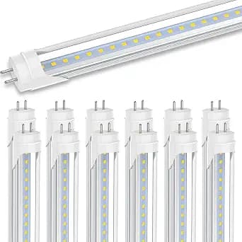 JESLED 3FT T8 LED Tube Light, 14W(30W Equiv.), 5000K Daylight, 1600LM, 36 Inch Type A+B LED Bulb, Plug & Play or Ballast Bypass, Double-Ended, F30T12 Fluorescent Replacement, Clear, 12 Pack, ETL
