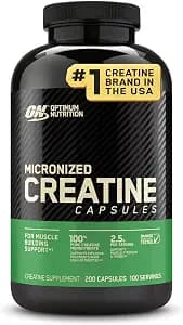Optimum Nutrition Micronized Creatine Monohydrate Capsules, Keto Friendly, 2500mg, 200 Capsules (Packaging May Vary)