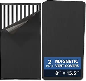 2 Pack Strong Magnetic Vent Covers 8”x15.5” Metallic Air Vent Magnet Cover for Floor Wall Ceiling Steel Registers Home RV, HVAC and AC Vents