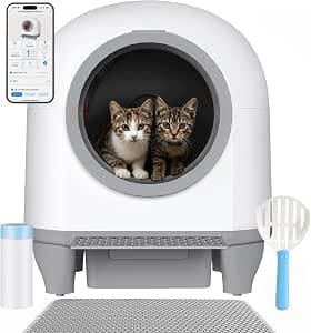Devoko Self-Cleaning Cat Litter Large Capacity 90L | Automatic with App Control and 6 Sensors | Automatic Cat Litter for Cats Self-Cleaning Designed for Large Cats (Max. 10 kg)