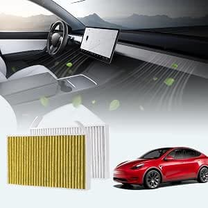 BASENOR Tesla Model Y Model 3 Cabin Air Filter with Activated Carbon [Longer Life] [OEM Filter Replacement] for 2020-2026 Model Y 2017-2026 Tesla 3 [Compatible with 2025 2026 Model Y Juniper]