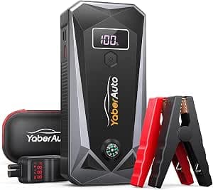 YaberAuto Jump Starter Power Bank 4500 A Peak Current 21800 mAh Car Jump Starter with LCD Screen, Jump Starter (For All Petrol Engines or 7.0 L Diesel Engines) with LED Torch, YA50